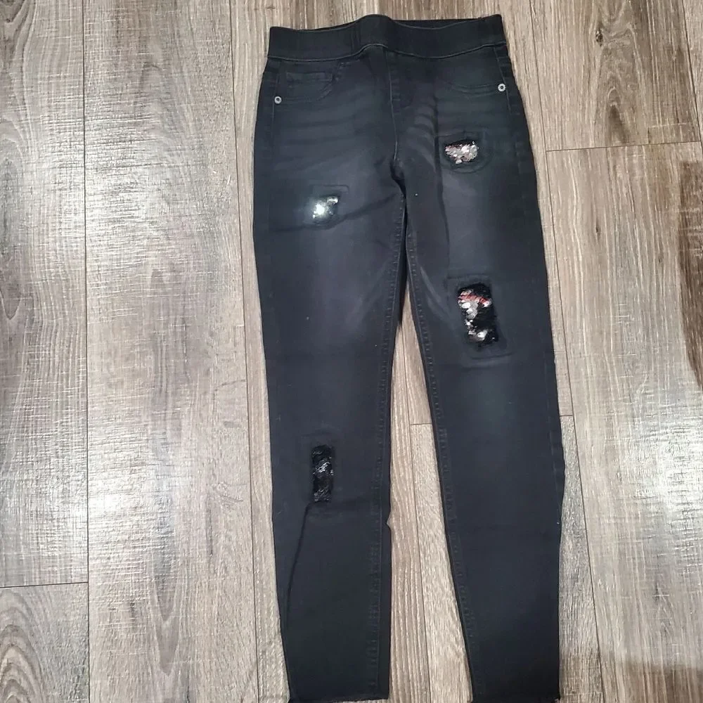 Girls Skinny Jeans Size 10 Justice Black Denim Jeans